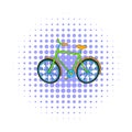 Green bike icon, comics style