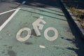 Green Bike Lane on Side of Road in New York City Royalty Free Stock Photo