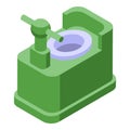 Green bike potty icon isometric vector. Childhood wc