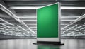 Green Billboard in an Empty Garage Royalty Free Stock Photo