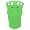 Green bin icon, cartoon style Royalty Free Stock Photo