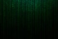 Green binary code background, creative idea. Matrix, concept. AI and coding. Security and cyber attack. Programming Royalty Free Stock Photo