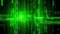 Green binary code background, digital technology, data, Stock Photo, Generative AI Royalty Free Stock Photo