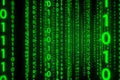 Green binary code on black background Royalty Free Stock Photo