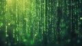 Green binary code with bokeh light effects, symbolizing technology and data, Coding Royalty Free Stock Photo