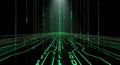 Green Binary Code and Circuit Board Lines Future Technology Background Royalty Free Stock Photo