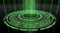 Green Binary Code Data Stream Circle Flowing Digital Abstract Background Royalty Free Stock Photo