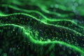 Green binary code flows across a dark background, creating a mesmerizing visual of Royalty Free Stock Photo