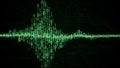 Green binary code forming a sound wave on a circuit board background digital Royalty Free Stock Photo