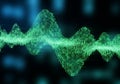 Green binary code forms a wave Royalty Free Stock Photo