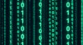 Green Binary Code Matrix Background - Digital Data Flow and Technology Concept Royalty Free Stock Photo