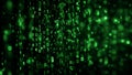 Green Binary Code Matrix Background with Digital Numbers and Data ai generated Royalty Free Stock Photo