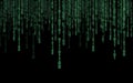 Green binary code - matrix style background Royalty Free Stock Photo