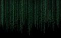 Green binary code - matrix style background Royalty Free Stock Photo