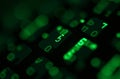 Green Binary Code Numbers Black Screen Abstract Matrix Background. AI Generative Royalty Free Stock Photo