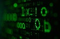 Green Binary Code Numbers Black Screen Abstract Matrix Background. AI Generative Royalty Free Stock Photo