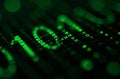 Green Binary Code Numbers Black Screen Abstract Matrix Background. AI Generative Royalty Free Stock Photo
