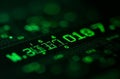 Green Binary Code Numbers Black Screen Abstract Matrix Background. AI Generative Royalty Free Stock Photo