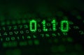 Green Binary Code Numbers Black Screen Abstract Matrix Background. AI Generative Royalty Free Stock Photo