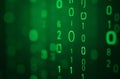 Green Binary Code Numbers Black Screen Abstract Matrix Background. AI Generative Royalty Free Stock Photo