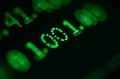Green Binary Code Numbers Black Screen Abstract Matrix Background. AI Generative Royalty Free Stock Photo