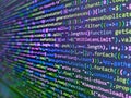 Green binary code technologies on a black background. Php program function coding digital_reviews. Modern technologies, web Royalty Free Stock Photo