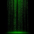 Green binary code waterfall isolated on white background Royalty Free Stock Photo