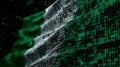 Green binary code waves create a digital effect symbolizing technology and data on a dark background Royalty Free Stock Photo