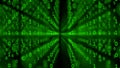 Green binary matrix array background Royalty Free Stock Photo