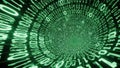 A green binary vortex swirling into the digital depths Royalty Free Stock Photo