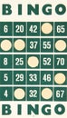 Green bingo card isolated