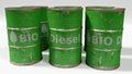 Green bio diesel barrels on white background Royalty Free Stock Photo