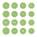 Green bioproduct subnburst stickers set