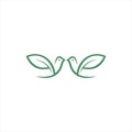 Green Bird Leaf Beauty Nature Ecology Dove Isolated Vector Logo,