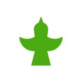 Green bird vector logo design. Abstract creative illustration. Royalty Free Stock Photo
