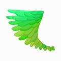 Green bird wing icon, cartoon style Royalty Free Stock Photo