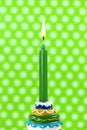 Green birthday candle