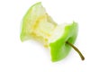 green bitten apple isolated on white background Royalty Free Stock Photo