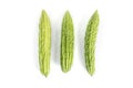 Green bitter gourds isolated on a white background