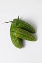 Green bitter melon vegetables isolated on clean white background Royalty Free Stock Photo