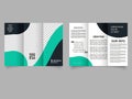 Green black abstract trifold brochure. Catalog Vector . Flyer for printing