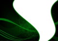 Green and black abstract wave abstract background with copy space. Vector illustration Royalty Free Stock Photo