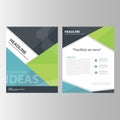 Green black blue annual report presentation template elements icon flat design set for advertising marketing brochure flyer