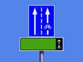 Green black blue and white aluminum traffic sign indicating bicycle route. cycling and outdoors Royalty Free Stock Photo