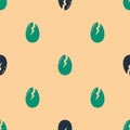 Green and black Broken egg icon isolated seamless pattern on beige background. Happy Easter. Vector Illustration Royalty Free Stock Photo