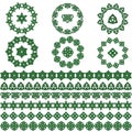 Green and black Celtic frames and border vector patterns Royalty Free Stock Photo