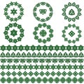 Green and black Celtic frames and border vector patterns