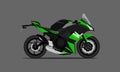 Green black color big bike motor fast speed modern style. vector illustration eps10 Royalty Free Stock Photo