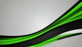 A green and black curved line