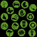 Green and black grunge eco buttons Royalty Free Stock Photo
